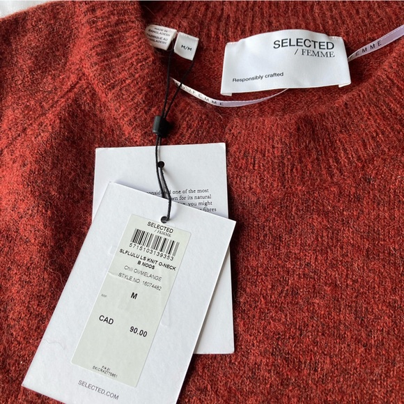 Selected Femme Maroon Knit Sweater - Picture 2 of 6